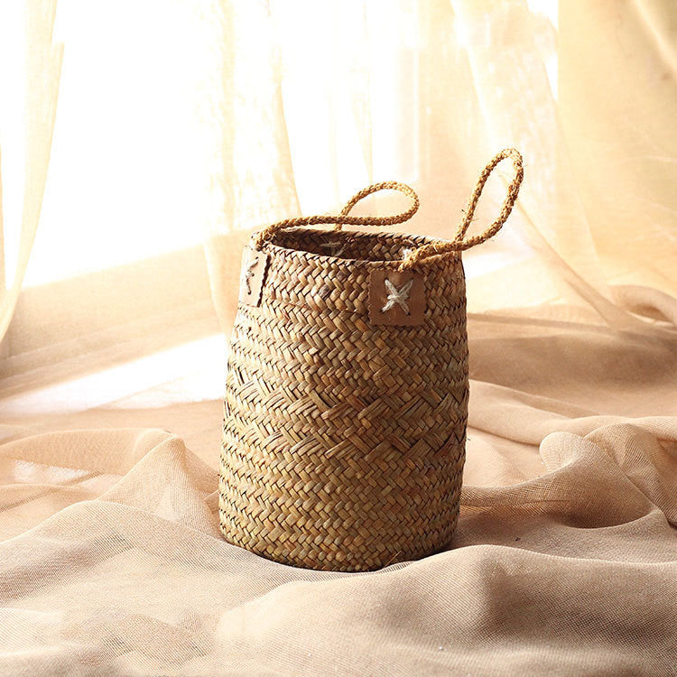 Natural Seaweed Woven Basket, Flower Basket, Flower Tube Flower