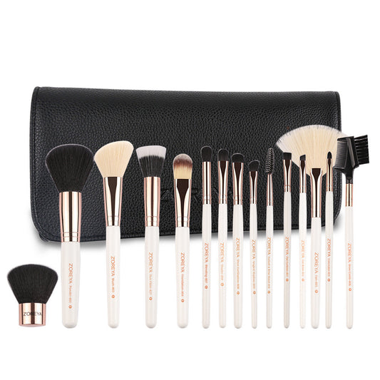 Set of 15 nylon hair makeup brushes