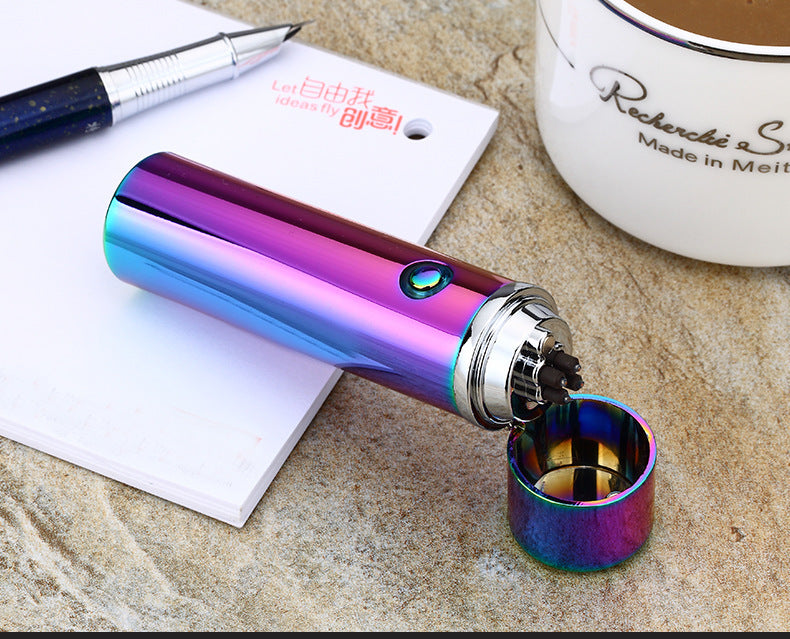 Electric Double Pulse Lighter Pipe USB Lighter Smokeless Windproof Cigarette Cigar Lighters